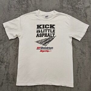 Vintage 90's BFGoodrich Racing T Shirt White Hanes Beefy-T Kick A Little Asphalt